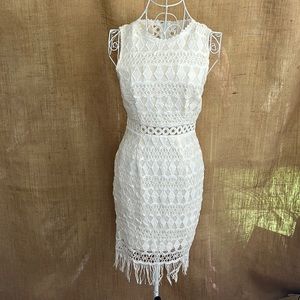 White Crochet Lace Dress - Size XS